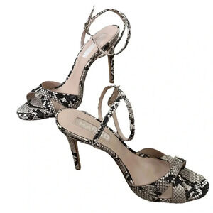 MANGO Snakeskin Strappy Open-Toe Heels Size EU 40 US 9.5
